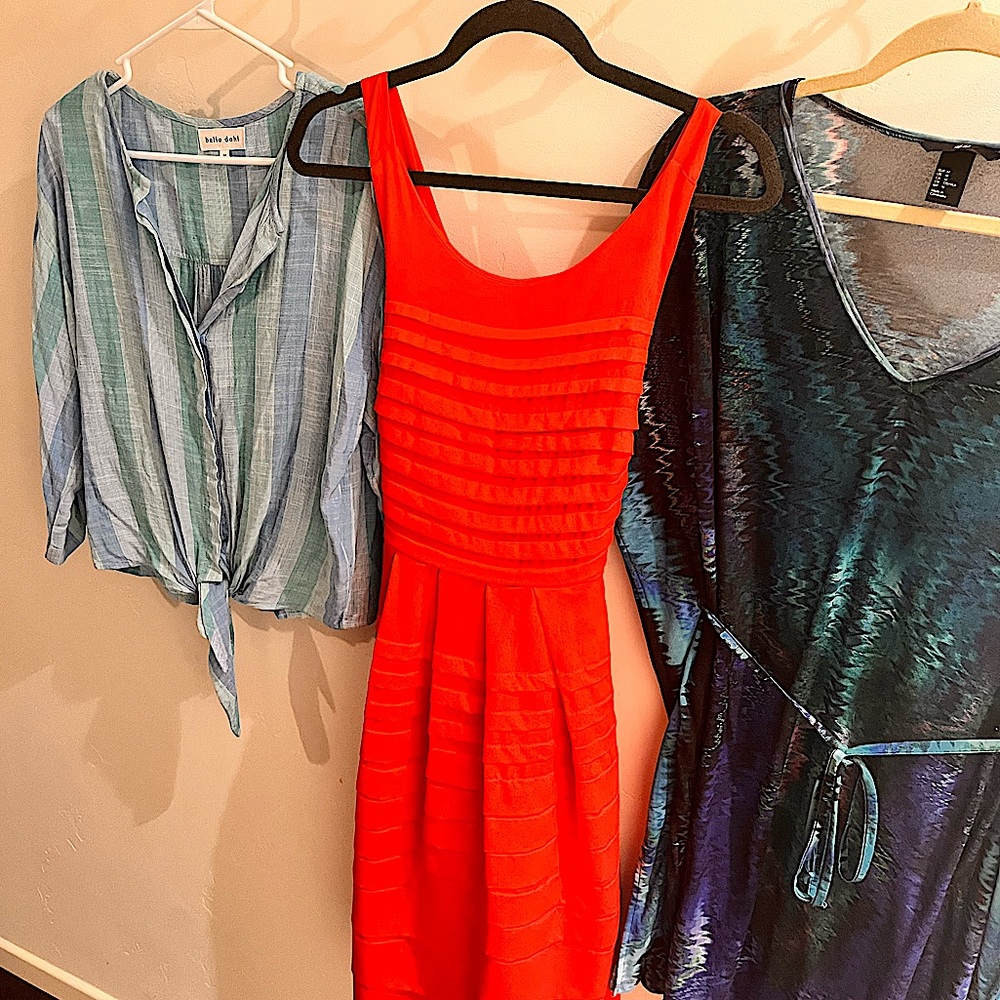 Red pleated dress from Anthropology